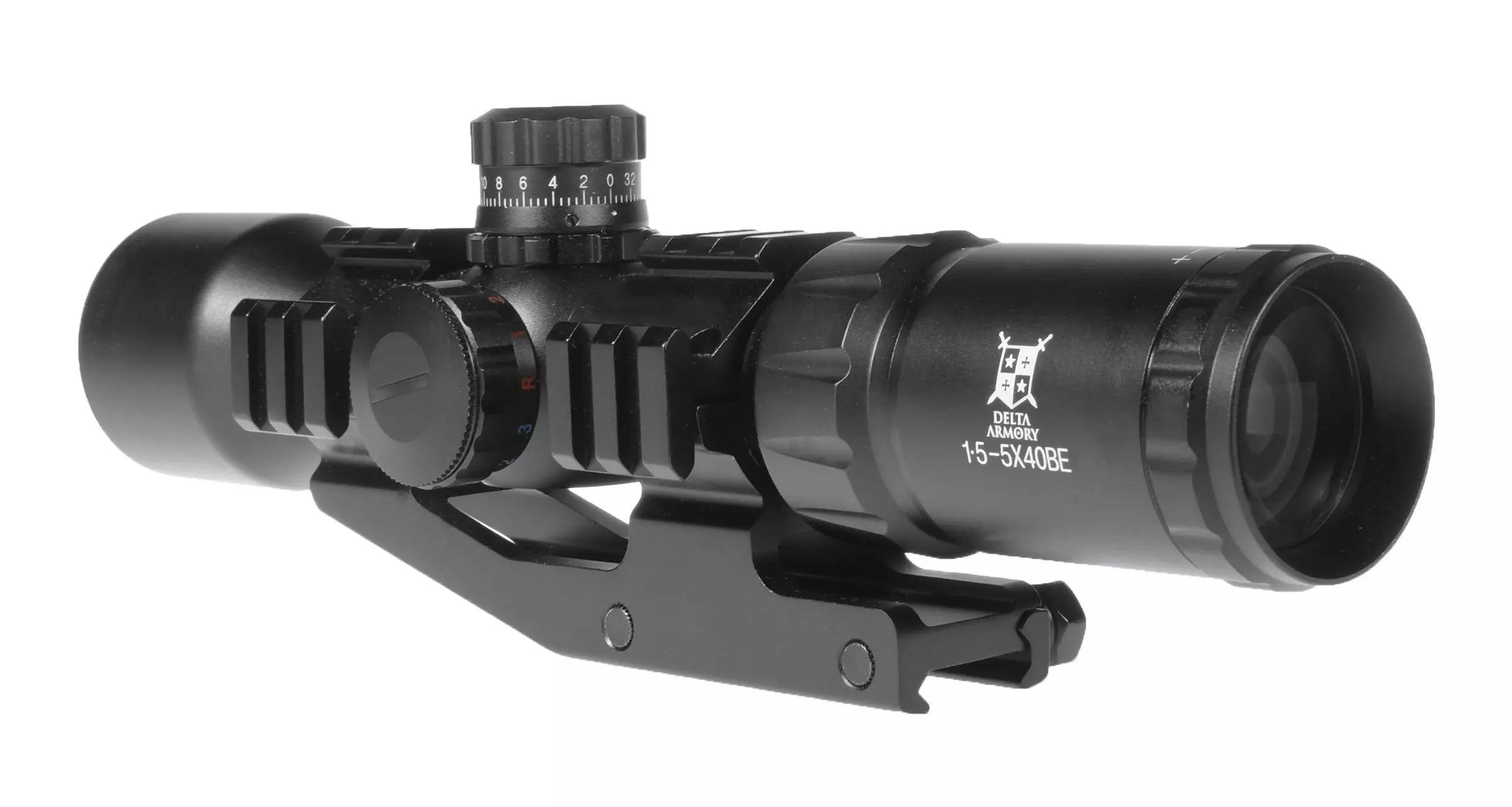 Lunette de visée pour carabine à air comprimé avec rétroéclairage et caches 1,5-5X40BE Delta Armory Black